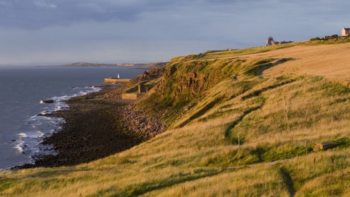 View of the cliffs and the sea along the Whitehaven Coast, Cumbria